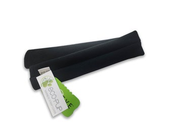 Dog Harness Strap Cover Padding - prevent rubbing, durable harness wrap, soft Eco-friendly Recycled Fleece, dog collar - Black