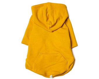 Sudadera con capucha de bambú para perro, DORADA / Sudadera con capucha lisa para mascotas / Sudadera con capucha para perro / Ropa para perros pequeños / Ropa suave y elástica para perros / LIQUIDACIÓN