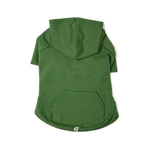 Bamboo Dog Hoodie, GREEN | Blank Plain Pet Hoodie | Hooded Dog Sweatshirt | Small Dog Clothing | Soft & Stretchy Dog Clothes