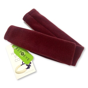 May include: A pair of burgundy fleece handlebar covers with a green tag that says "REPREVE" with a recycling symbol. The tag also says "Handmade in the USA".