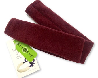 Dog Harness Strap Cover Padding - prevent rubbing, durable harness wrap, soft Eco-friendly Recycled Fleece, dog collar - Burgundy Red