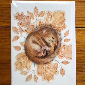 Carte de voeux pour le sommeil d'automne