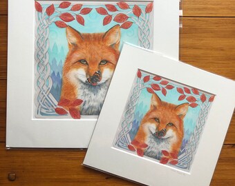 The Red Fox and Red Admiral Signed Giclee Print