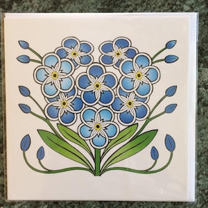 Carte de voeux écossaise myosotis