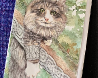 Tarjeta de felicitación de Erik, el gato del bosque noruego