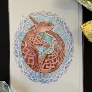 Carte de voeux loutre celtique