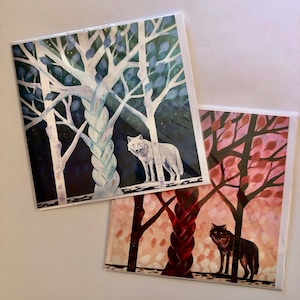 Cartes de vœux Lone Wolf (automne et hiver)