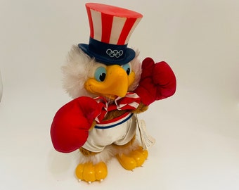 1984 LA Olympics Sam the Eagle Boxer Plush by Applause #8329 – 10” Mascot w/ Tag