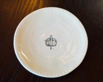 Rae Dunn Crown 2 Plate by Magenta, 6.25” Boutique Ceramic Bread Plate