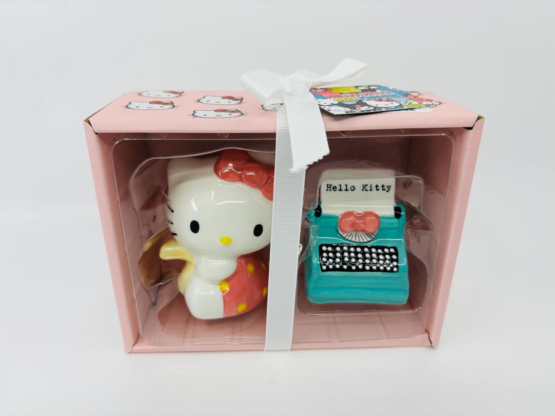 Hello Kitty Typewriter Salt Pepper Blue Sky Clayworks Retro Gift for ...
