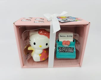 Hello Kitty Typewriter Salt Pepper Blue Sky Clayworks Retro Gift for Writer