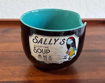 Nightmare Before Christmas Sally Sleepytime Soup Ramen Bowl Disney Silver Buffalo Ceramic Dish