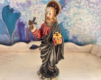 Vintage Jesus Resin Statue Catholic Decor