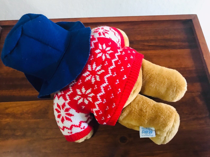Sears Paddington Bear Plush Christmas Sweater Stuffed Bear
