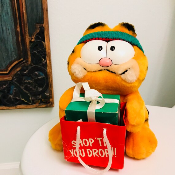 1981 Garfield Shop Till You Drop Christmas Garfield Plush Dakin Plush