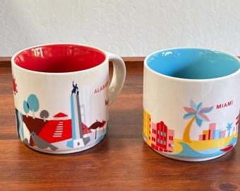 Starbucks You are Here, ALABAMA or MIAMI, 14 Oz Coffee Mug