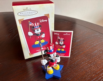 2005 Mickey Mouse True Patriot Ornament, Vintage Disney