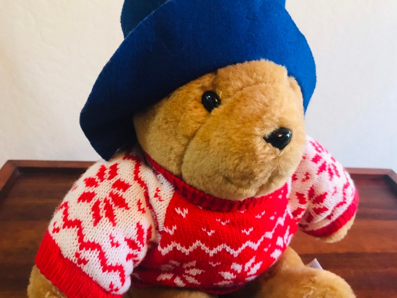 Sears Paddington Bear Plush Christmas Sweater Stuffed Bear