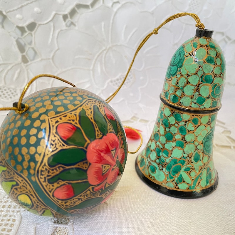 Bell - Kashmir Handpainted Wooden Christmas Ornament (3 Inches)