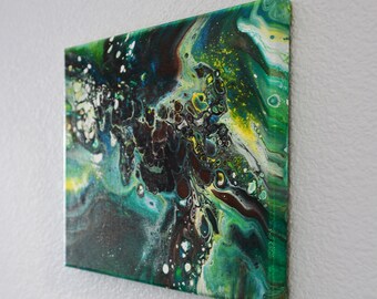 8x10" **CREATION** - Specialty Designed, Unique Acrylic Free Pour Infinity Art Work. QUALITY Stretched Cotton Canvas, Time Travel