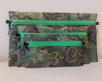 Bolsas con cremallera rectangular ultraligeras - Green Hexcam Dyneema