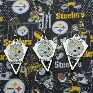 Pittsburgh Steelers Football Necklace and Earrings Set