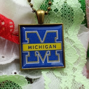Michigan Wolverines Football Pendant Necklace