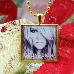 Celine Dion Music Sensation Album Cover Pendant Fashion Necklace