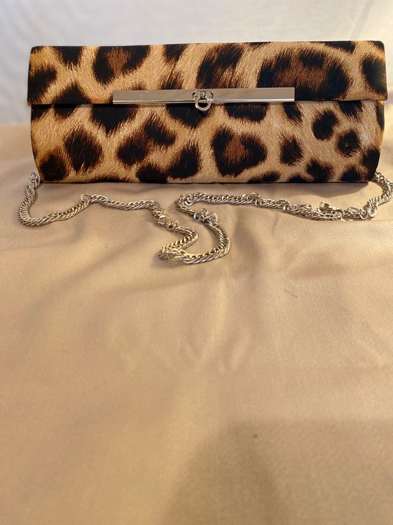 Brown leopard print clutch bag sale