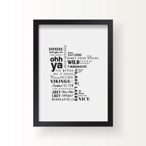 Minnesota Print - Minnesota Art - Minnesota Poster - Minnesota State Print - Minnesota Gift - Minnesota Decor - Minnesota - State - Art