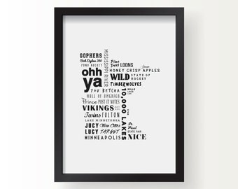 Minnesota Print - Minnesota Art - Minnesota Poster - Minnesota State Print - Minnesota Gift - Minnesota Decor - Minnesota - State - Art