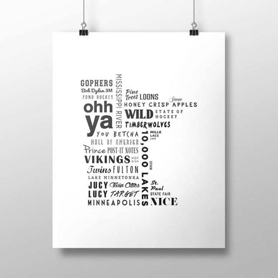 Minnesota Print Minnesota Art Minnesota Poster Minnesota - Etsy