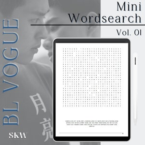 Mini BL Wordsearch | printable, thai dramas, Goodnotes, digital, yaoi, fujioshi, boys love