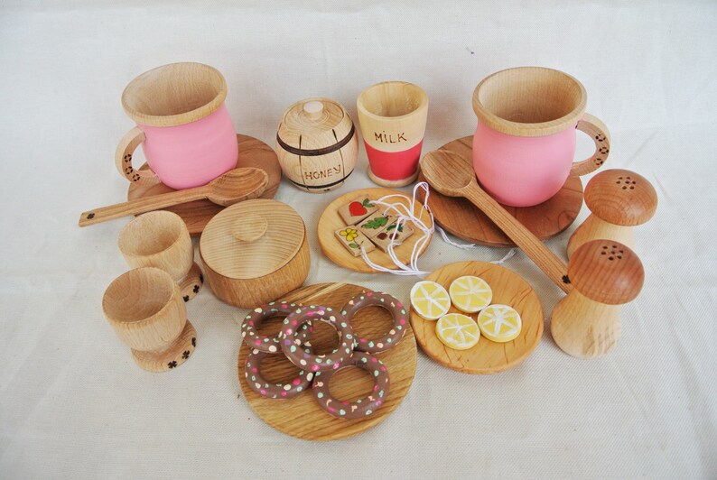 Play kitchen wooden set Wooden play food 25pcs. Wooden Etsy