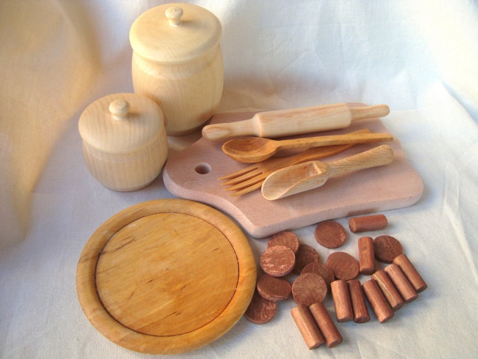 Baking set for kids. Wooden baking set. Wooden toys. Etsy