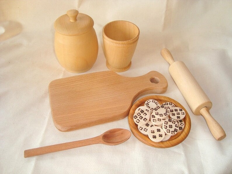 kids wooden baking set