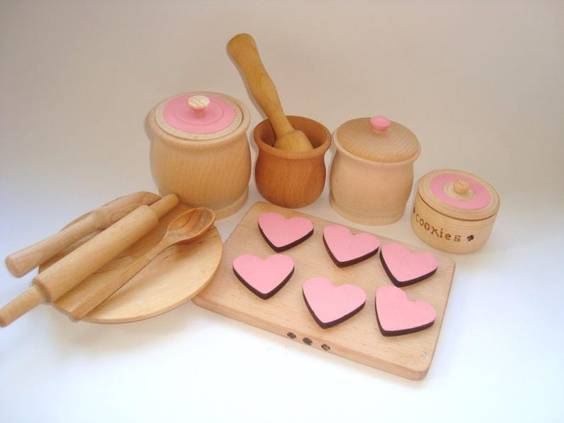 kids wooden baking set