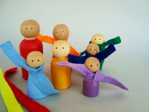 rainbow peg people