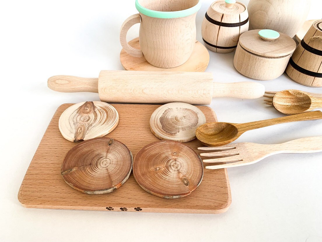 Wooden kitchen toys. Kids baking toys. Kids play kitchen. Etsy