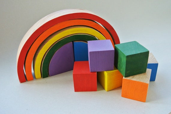 rainbow stacking blocks