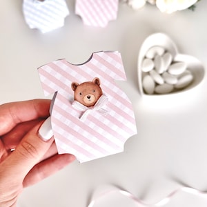 Tutorial cartamodello stampabile scatola confetti nascita-battesimo-gender reveal fai da te (file PDF, file STUDIO). Download istantaneo