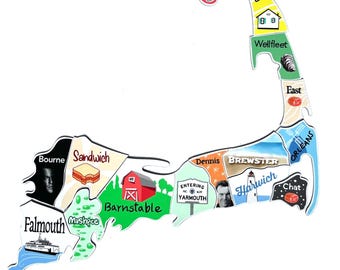 cape cod magnet (18 magnets) - includes Martha's Vineyard and the ferry!
