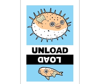 Funny Puffer Fish Clean Dirty Dishwasher Magnet