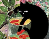 Poster of Matisse Goldfish With Cat, Matisse Poster, Famous Paintings With  Cats, Defaced Paintings, Cat and Fish 