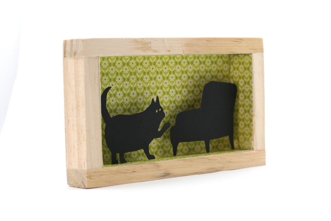 paper-cut-diorama-cat-framed-art-funny-cats-diorama-etsy