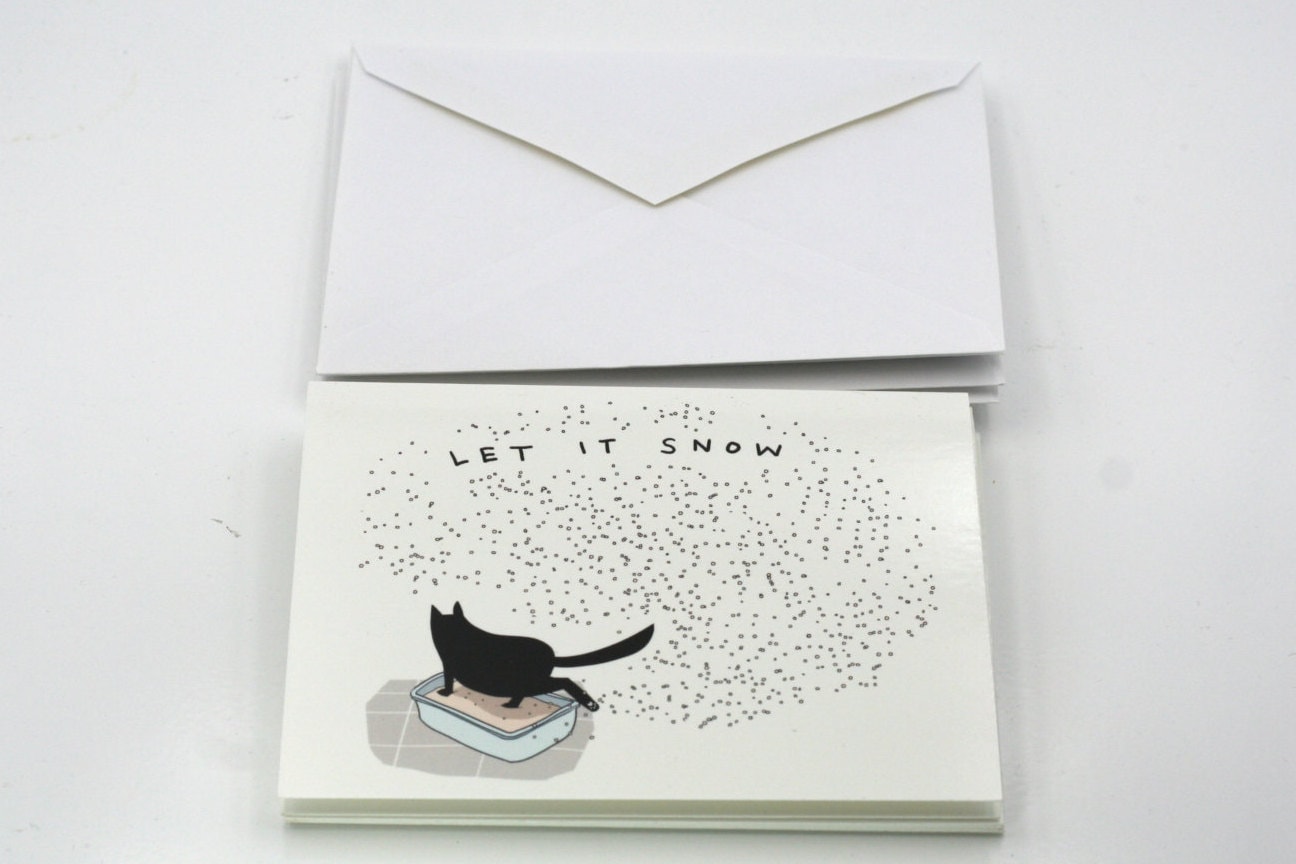 Funny Black Cat Christmas Card, Kitty Litter Holiday Card - Etsy