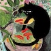 8 x 10 print of matisse goldfish with cat, famous paintings with cats, defaced paintings, cat and fish 