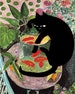 8 x 10 print of matisse goldfish with cat, famous paintings with cats, defaced paintings, cat and fish