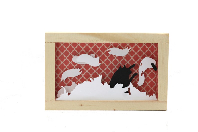 Cat framed art paper art shadow box diorama cat art | Etsy Cat framed art paper art shadow box diorama cat art | Etsy