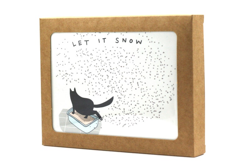 Funny Black Cat Christmas Card, Kitty Litter Holiday Card - Etsy